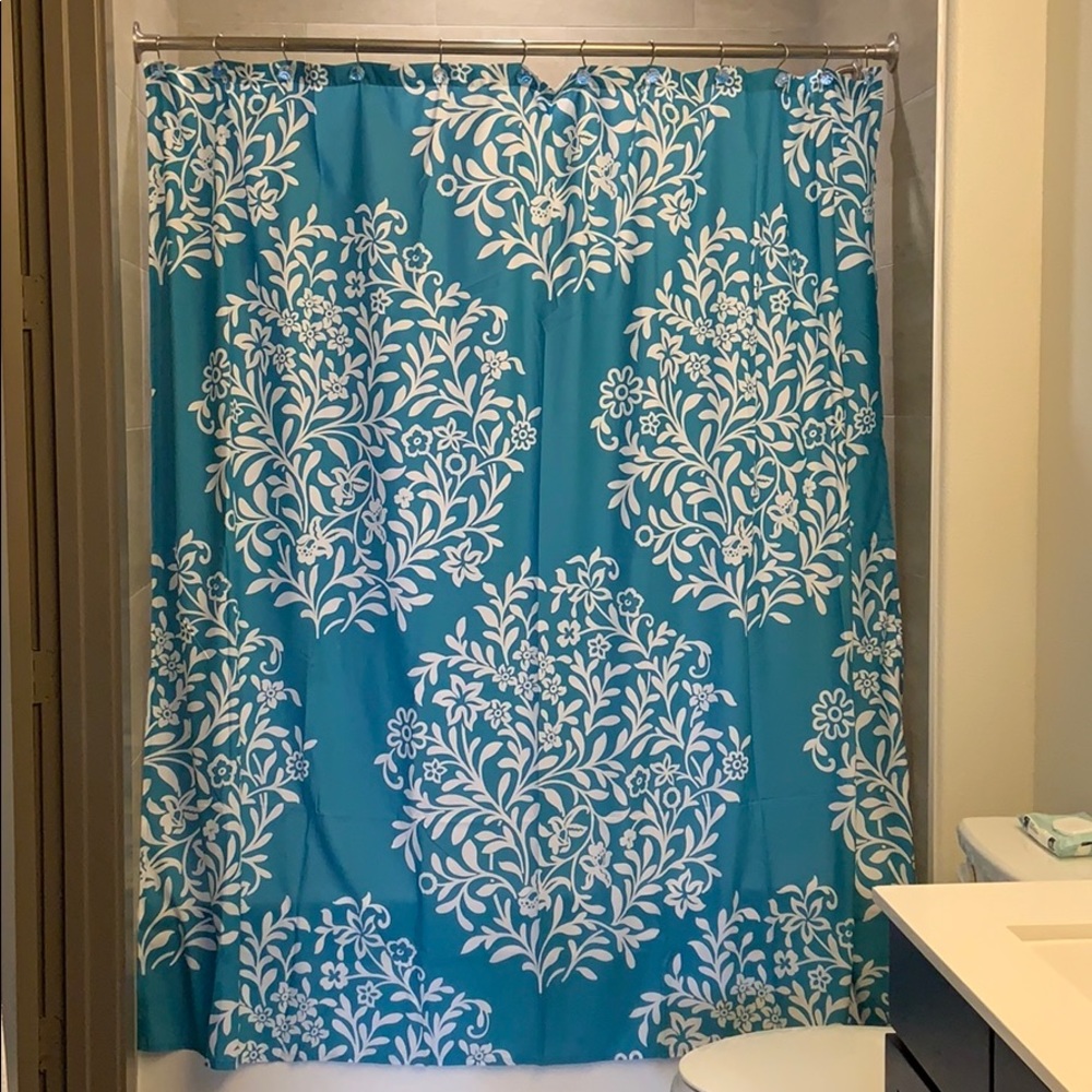Turquoise shower curtain